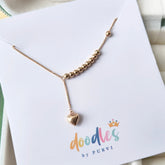 Rose Gold Bead Heart Bracelet 0.640 mg, 18KT Gold
